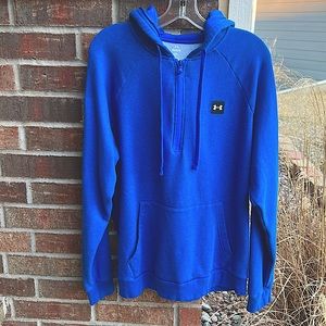 Under Armour Men’s Loose L Blue Heather 1/2 zip Rival Fleece Hoodie